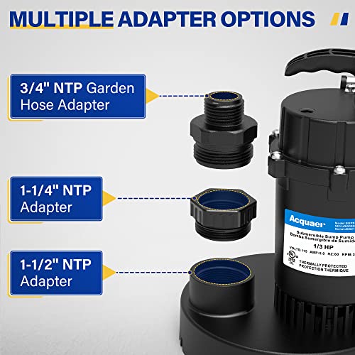 1/3HP Submersible Sump Pump 3040GPH Clean/Dirty Water Pump - Image 5