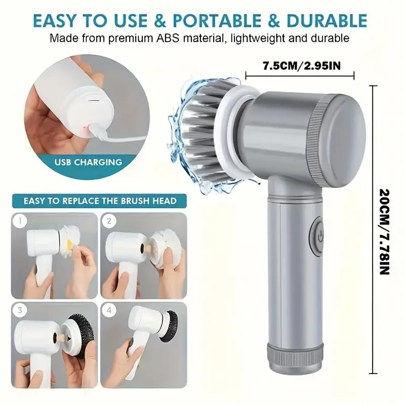 Electric Spin Scrubber - Shower Scrubber,Bathroom Scrubber - Image 3