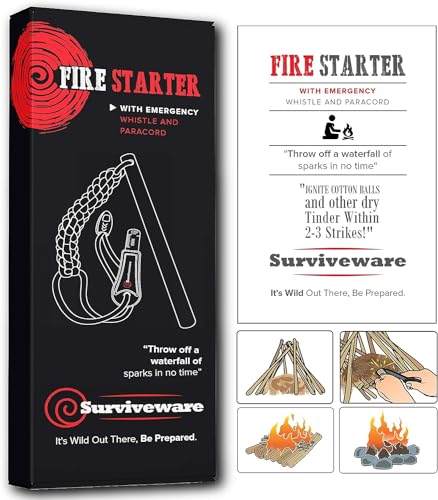 Surviveware Survival Fire Starter with Emergency Whistle - Image 3