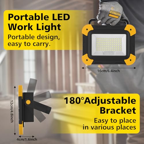 T-SUN Rechargeable LED Work Light,Cordless Work Light,2 Pack - Image 3