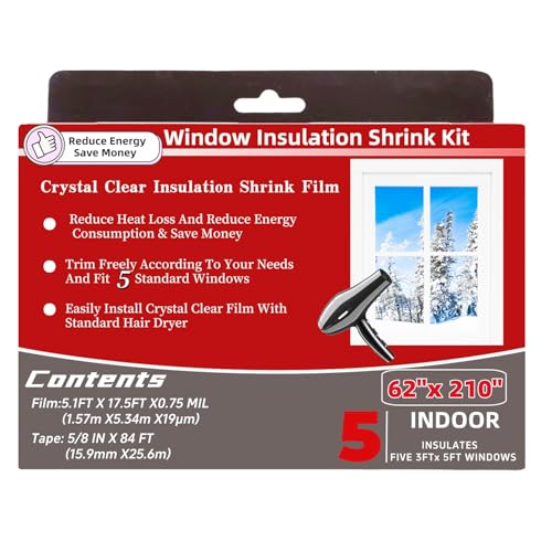 5-Window Shrink Film Window Insulation kit（62-Inch x 210-Inch） - Image 4