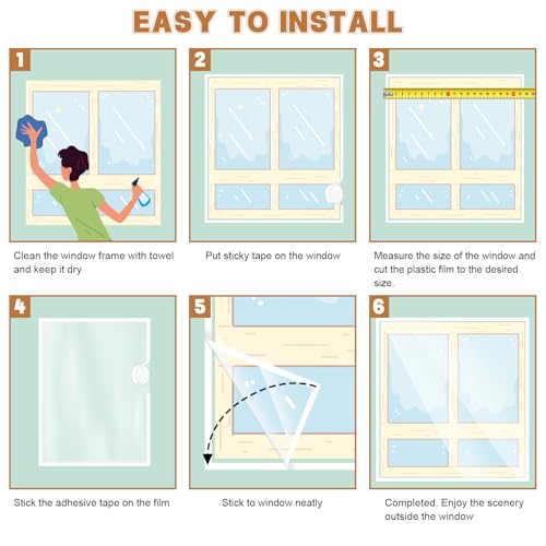 2Sets 47" x 63" Winter Window Insulation Kit with Cuttable - Image 6