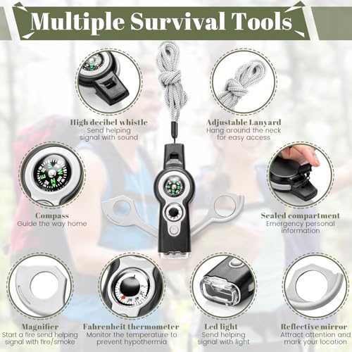 Arrowbash 12 Pack Emergency Survival Whistle 7-in-1 - Image 4