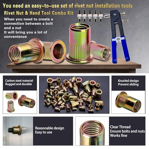 SAE Pressure Rivet Nut Tool Kit 420pcs, SAE Thread Rivet Nuts Kit - Image 4