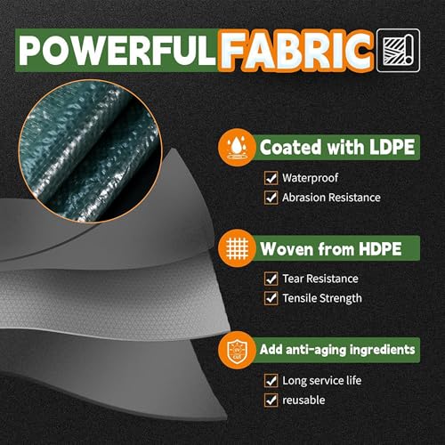 RAINDEWAY Green Tarp 10x12 Feet,5.5Mil Multipurpose Waterproof - Image 4