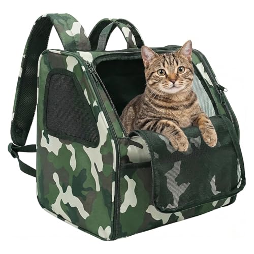 Cat Carrier Backpack Camouflage Pet Backpack for Cats Up to 11lbs - Image 2