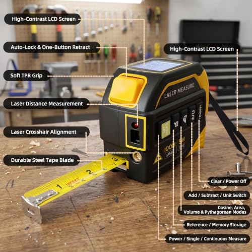 4 in 1 Laser Tape Measure, Digital Measuring Tape - Image 3