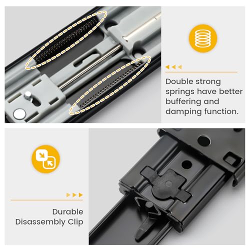Goldenwarm 22 Inch Black Soft Close Drawer Slides 20 Pack - Image 5