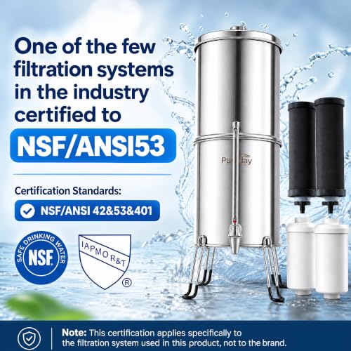 Pureday 3 Gallon Stainless Steel Gravity Water Filter, Meets NSF - Image 5