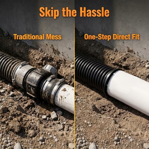 4" Universal Pipe Connector with Snap Lock, Corrugated to PVC - Image 5