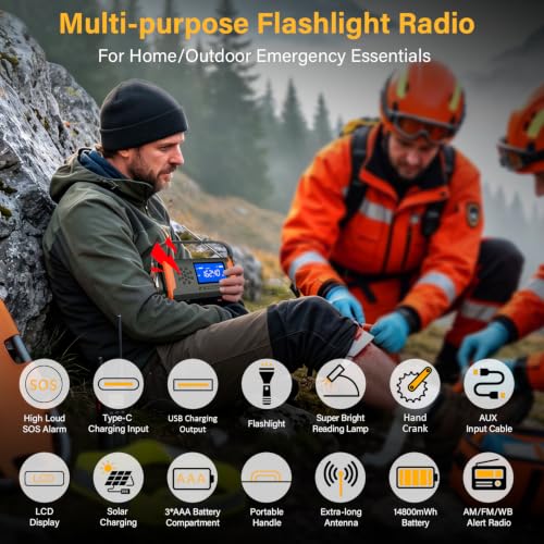 NOAA Weather Alert Radio Digital Display, Emergency Radio - Image 3