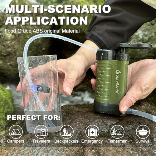 SurviMate Water Purifier Survival Pump，0.01 Micron 5-Stage - Image 5
