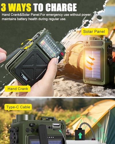 Emergency Radio Hand Crank Solar - R11 NOAA/AM/FM Shortwave Radio - Image 7