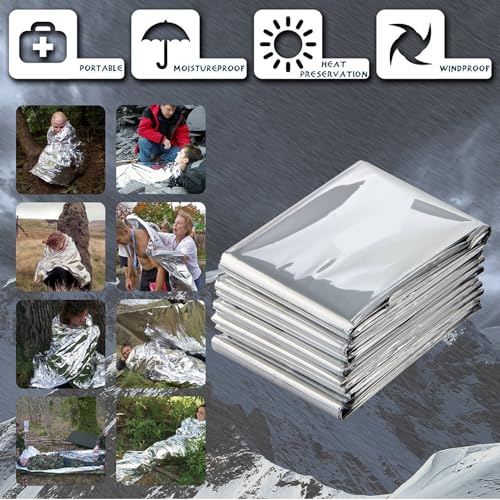 Emergency Foil Blanket 50 Pack Survival Thermal Mylar Reflective - Image 4