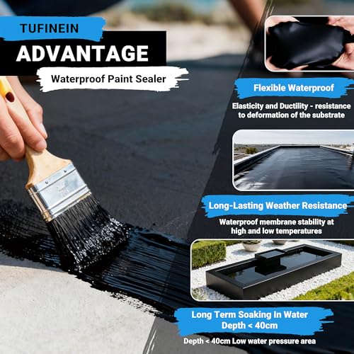 Rubber Liquid Waterproof Sealant, TUFINEIN 53oz/1.5kg | Home Repair - Image 3