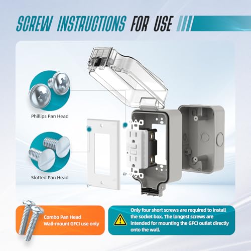 15A GFCI Outdoor Electrical Outlet Box, Hilictokt IP66 | Hand Tools - Image 3