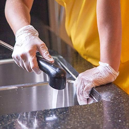 SAFE HANDLER Industrial Vinyl Gloves | Latex Free, Powder Free, Multi Purpose, Cleaning, For Work or For Home, Ambidextrous, Disposable Gloves (100 per box,10 boxes = 1000 PIECES)