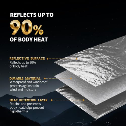 oktiger 4 Pack Emergency Thermal Mylar Rescue Blankets, 83'' x - Image 3