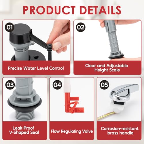 Universal Toilet Flush Valve Replacement Kit, Inside Tank - Image 6