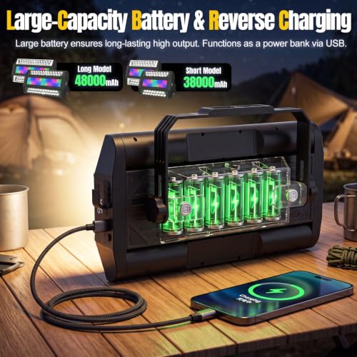 380W 38000mAh RGB Rechargeable LED Work Light Portable LED - Image 4
