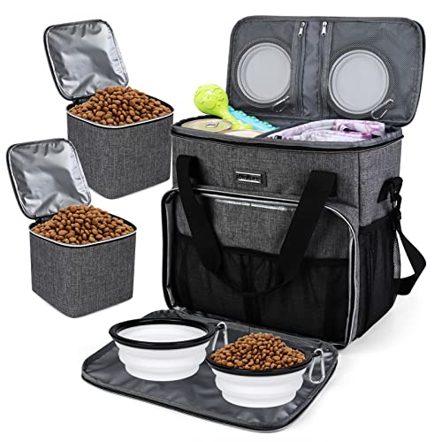 Dog Travel Bag with 2 Food Containers & 2 Collapsible - Image 2