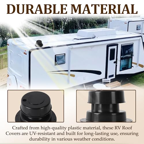 (2 Pack, Black RV Roof Vent Cover Kit with Putty Tape and Screws - Image 4