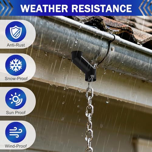 Black Metal Gutter Downspout Rain Chain Adapter - Image 5