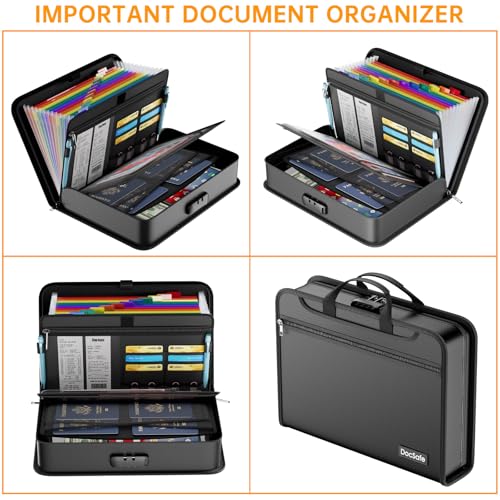 DocSafe Accordion File Organizer Bag with Lock, Fireproof - Image 7