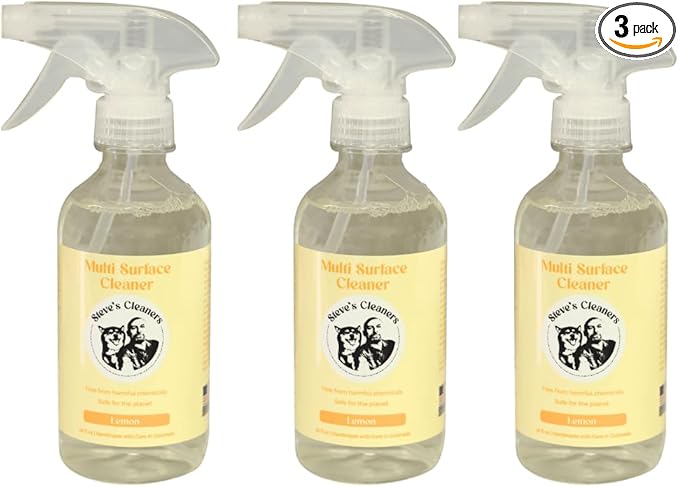 Steve's Cleaners, Lemon Multi-Use Spray, Lemon Essential Oil, Tough on Messes, Biodegradable, 10 oz (Pack of 3)