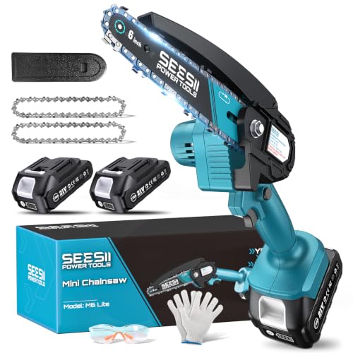 Seesii Mini Chainsaw, 6-inch Mini Chainsaw Cordless - Image 2