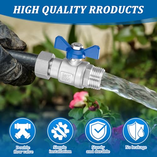 304 Stainless Steel Garden Hose Shut Off Valve, 2 Packs Heavy - Image 5