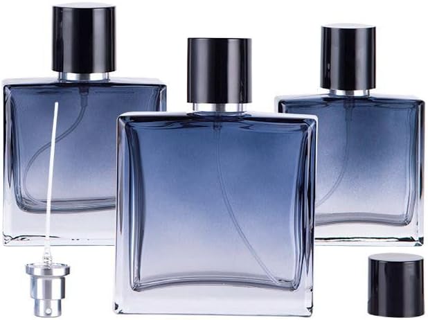 Empty Perfume Bottle Refillable 8PCS 30ml Glass Gradient Blue Travel Spray Atomizer Bottle Container Perfume Fine Mist Spray Bottle Pump Bottle Dispenser for Essential Oil Liquid (Blue)