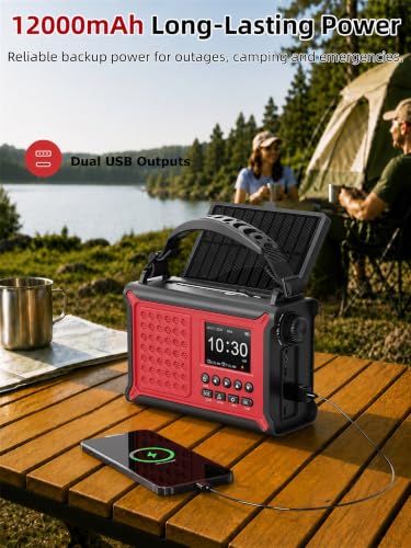 Mesqool S.A.M.E. NOAA Weather Alert Radio with Solar & Hand Crank - Image 6