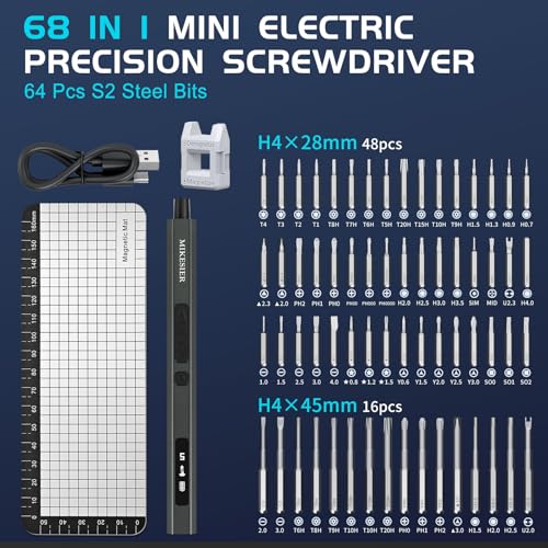 Mini Precision Electric Screwdriver Set, 68 in 1 Compact | Home Repair - Image 6
