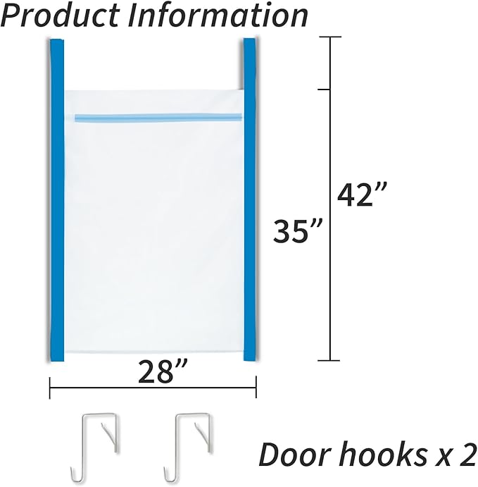 Over Door Large Mesh Laundry Hamper Bag, Washable Laundry Basket for Bedroom/Dorm/Bathroom