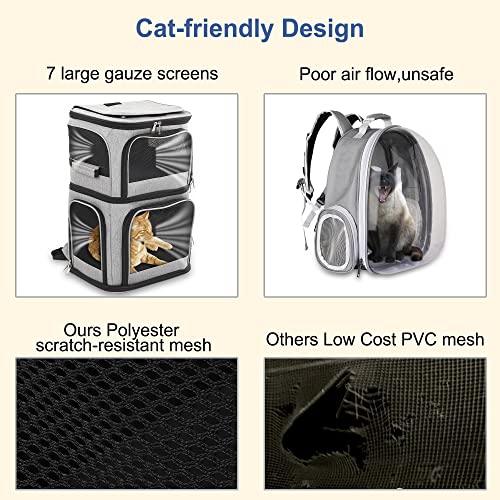 Expandable Cat Backpack Carrier for 2 Cats, Dog Backpack - Image 3