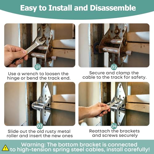 Garage Door Hinges and Rollers for 8 Ft High Doors Hardware Kit - Image 6