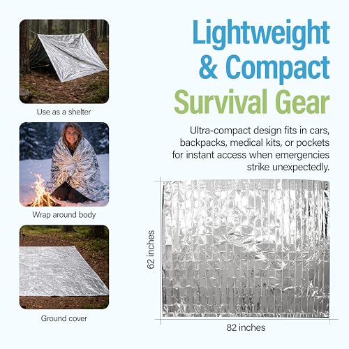 Ever Ready First Aid Mylar Rescue Blanket, Large Silver Thermal - Image 8