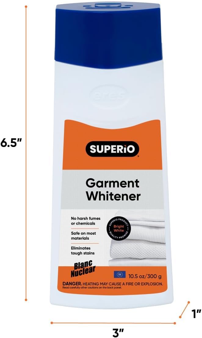 Garment Whitener Wool Cleaner 10.5 Oz, Wool Whitener for Tzitzit and Talit European Made, Safe for Most Materials, for Whites use Only