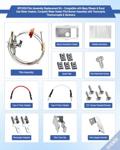 SP21058 for Rheem Pilot Assembly Kit for Rheem Water Heater Parts - Image 5