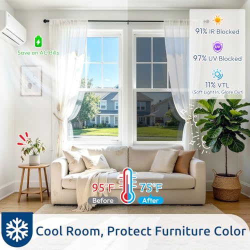 rabbitgoo Window Privacy Film One Way, 17.5" x 78.7" - Image 3