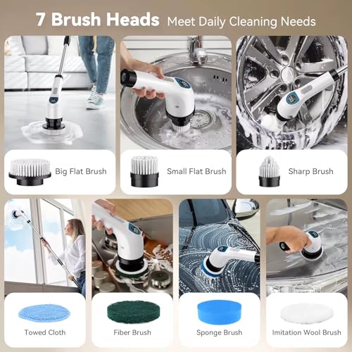 Electric Spin Scrubber, Cordless Power Cleaning Brush - Image 6