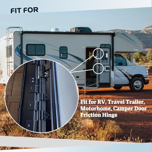 2 Pack Black RV Entry Door Hinge Kit, 6 Leaf Trailer Door Hinges - Image 7