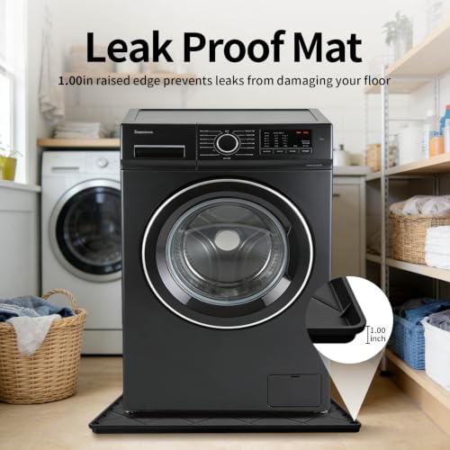 32" x 30" Foldable Washing Machine Drain Pan Silicone Mat,Black - Image 6