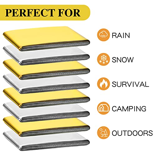 100 Pack Emergency Thermal Blankets Foil Space, Gold, Silver - Image 5