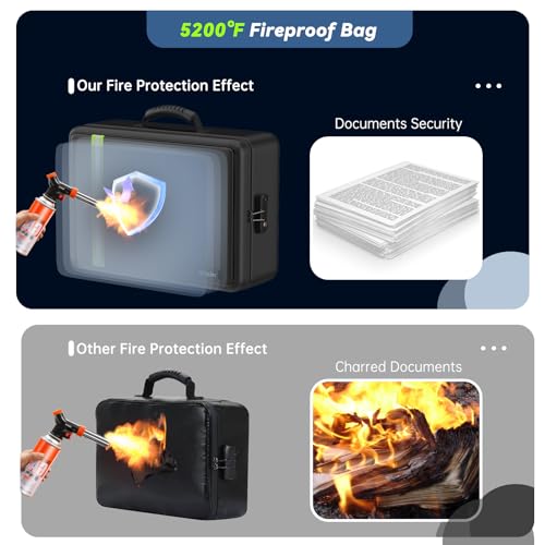 Fireproof Document Bag with Lock for Legal/Letter Files, Black - Image 6