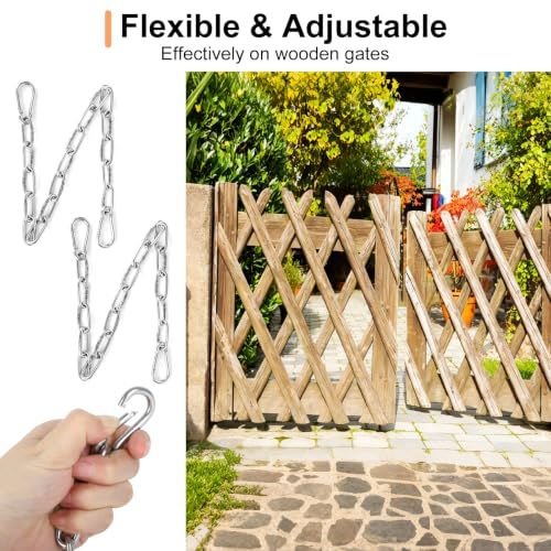 2 Pack Gate Chains Lock, 24 Inch Chain Link Fence Gate Lock - Image 6