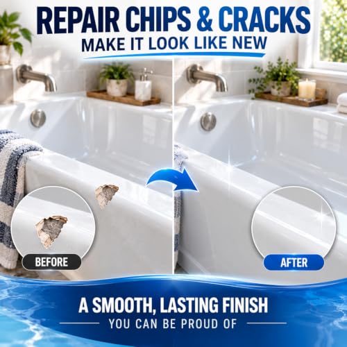 Tub Repair Kit White, Bathtub Repair Kit for Enamel - Image 3