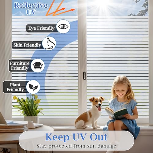 Viseeko Window Privacy Film, Frosted Static Cling, 17.5" x 78.7" - Image 3