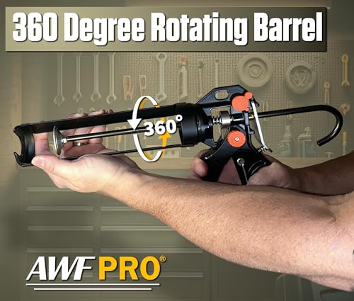 AWF PRO 10 oz Dual Thrust Caulk Gun, 25:1 or 12:1 Thrust Ratio - Image 3